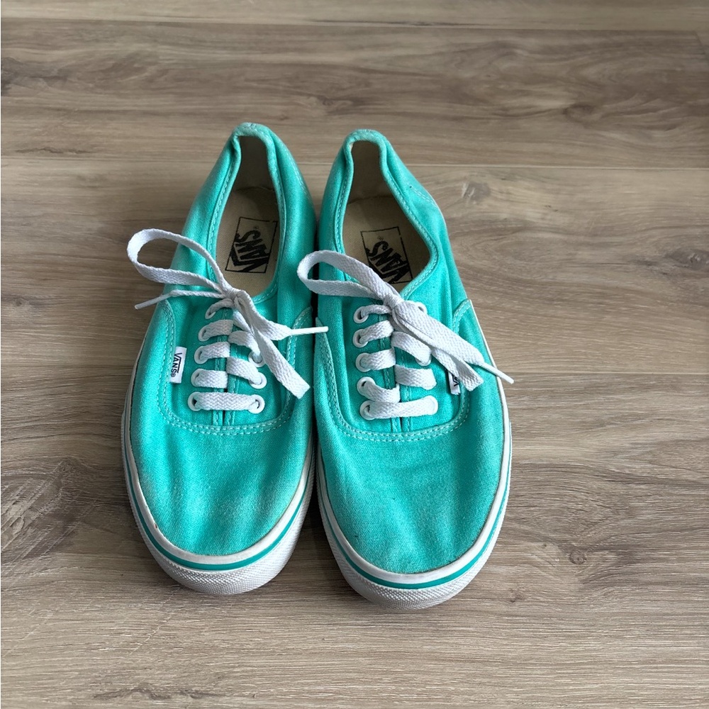 Vans Aqua Canvas Shoes with White Accents